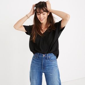 Madewell simple black flowy top size small